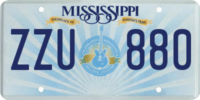 MS license plate ZZU880