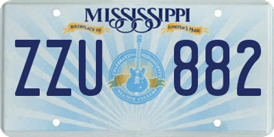 MS license plate ZZU882