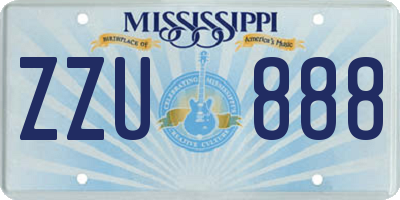 MS license plate ZZU888
