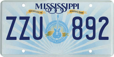 MS license plate ZZU892