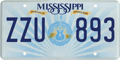 MS license plate ZZU893