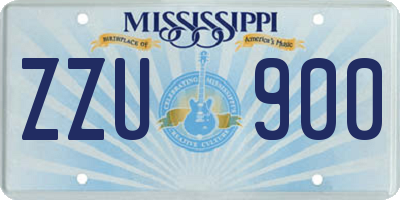 MS license plate ZZU900