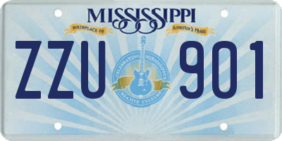 MS license plate ZZU901