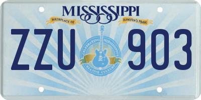 MS license plate ZZU903