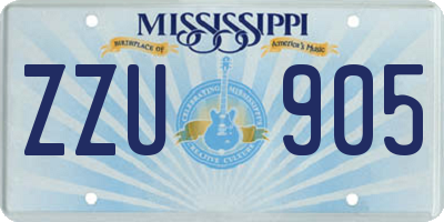 MS license plate ZZU905