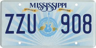 MS license plate ZZU908