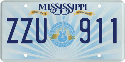 MS license plate ZZU911