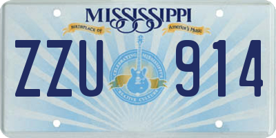 MS license plate ZZU914