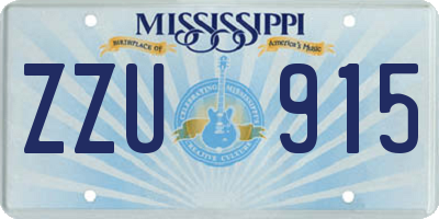 MS license plate ZZU915