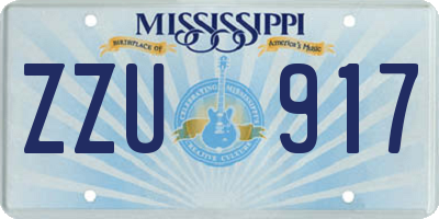 MS license plate ZZU917