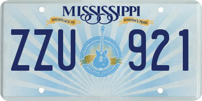 MS license plate ZZU921