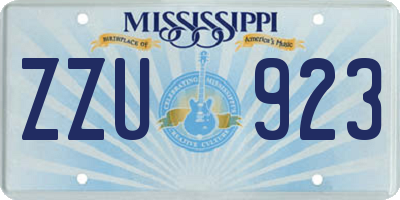 MS license plate ZZU923