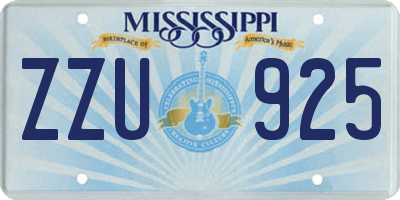 MS license plate ZZU925