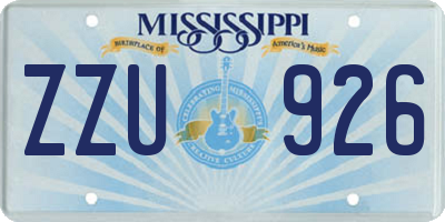 MS license plate ZZU926