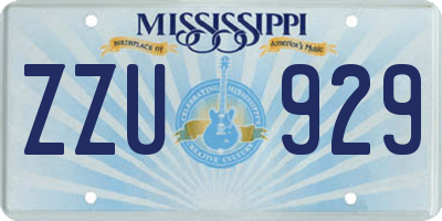 MS license plate ZZU929