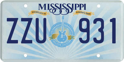 MS license plate ZZU931