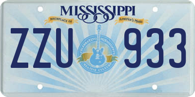 MS license plate ZZU933