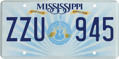 MS license plate ZZU945