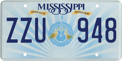 MS license plate ZZU948