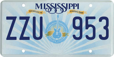 MS license plate ZZU953