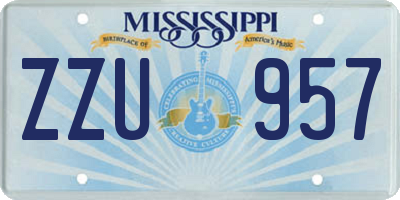 MS license plate ZZU957