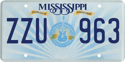 MS license plate ZZU963