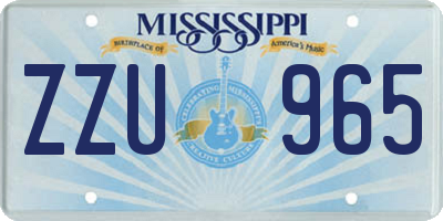 MS license plate ZZU965