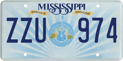 MS license plate ZZU974