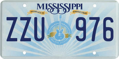 MS license plate ZZU976