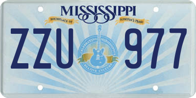 MS license plate ZZU977