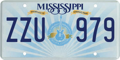 MS license plate ZZU979