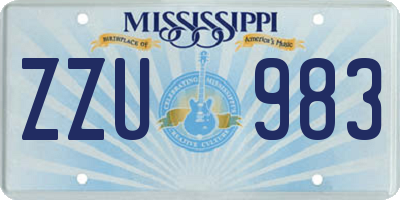 MS license plate ZZU983