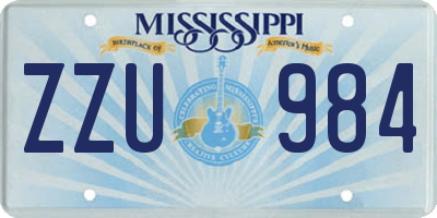 MS license plate ZZU984