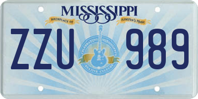 MS license plate ZZU989