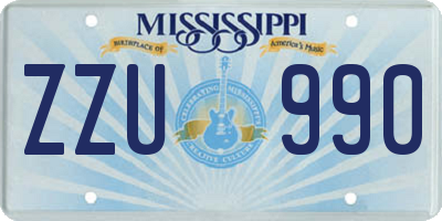MS license plate ZZU990