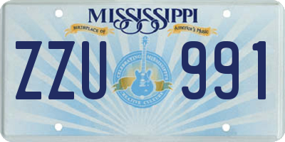 MS license plate ZZU991