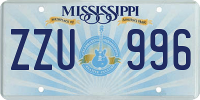 MS license plate ZZU996