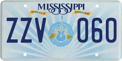 MS license plate ZZV060