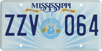 MS license plate ZZV064