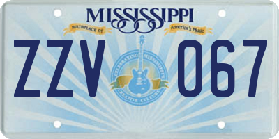 MS license plate ZZV067