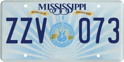 MS license plate ZZV073