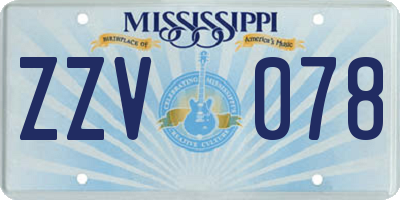 MS license plate ZZV078
