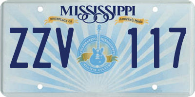 MS license plate ZZV117