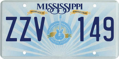 MS license plate ZZV149