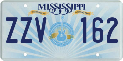 MS license plate ZZV162