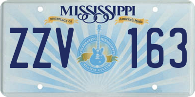 MS license plate ZZV163
