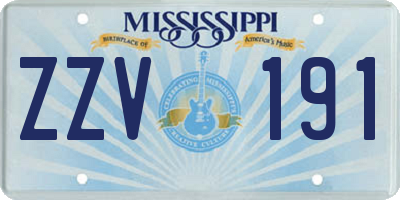 MS license plate ZZV191
