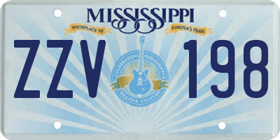 MS license plate ZZV198