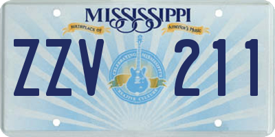 MS license plate ZZV211
