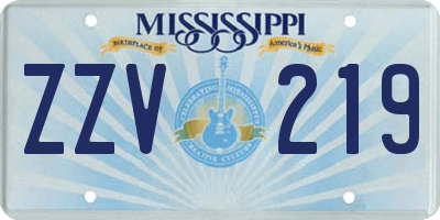 MS license plate ZZV219